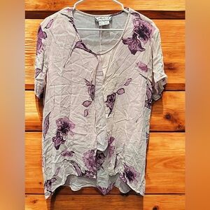 Marisol Elegant Floral Sheer Blouse MEDIUM